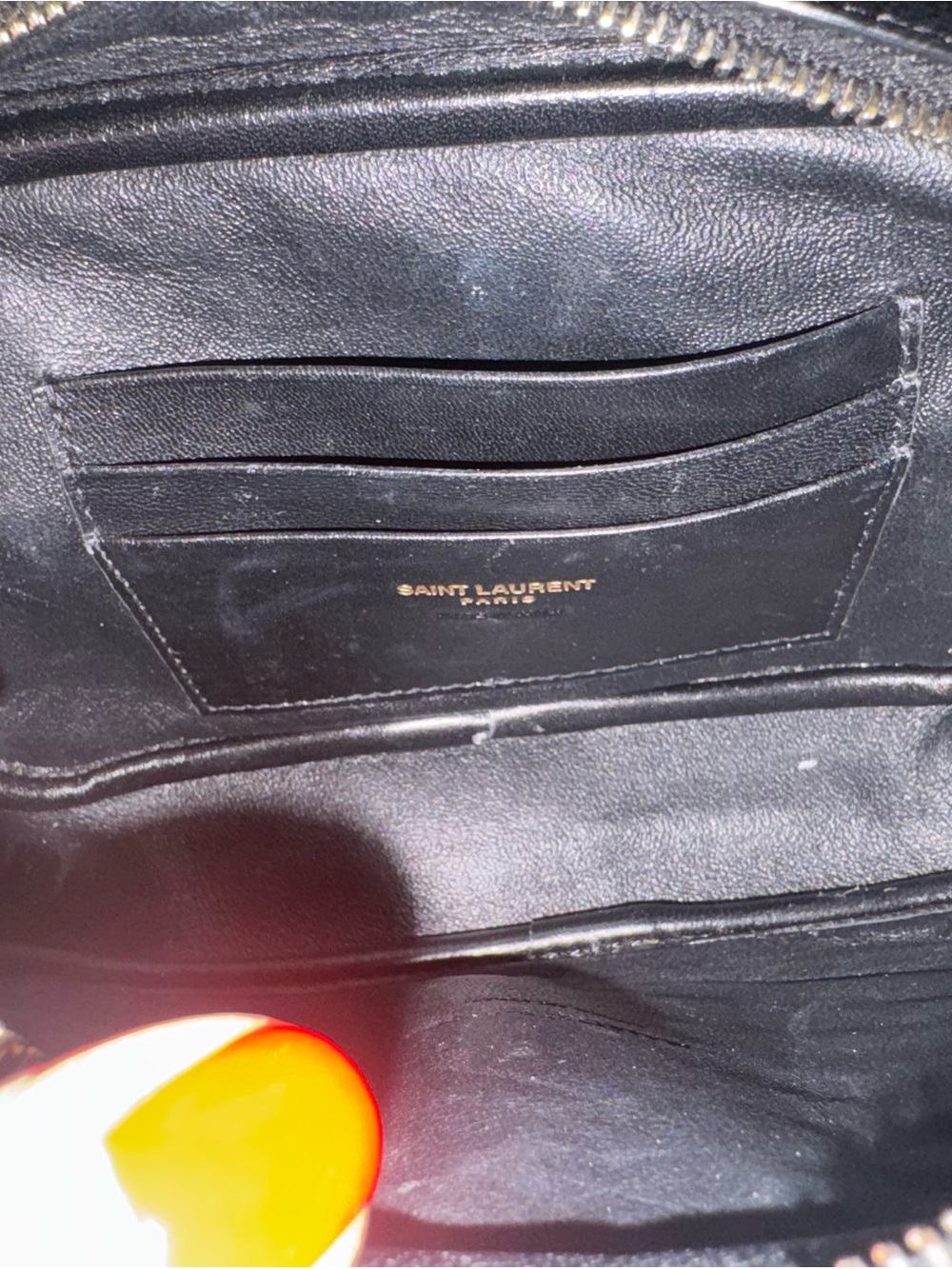 Saint Laurent Grain De Poudre Matelasse Monogram Mini Lou Camera Bag in Black - Picture 4 of 8